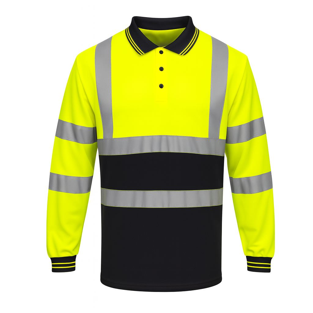 Hi Viz Polo T-Shirt Long Sleeve